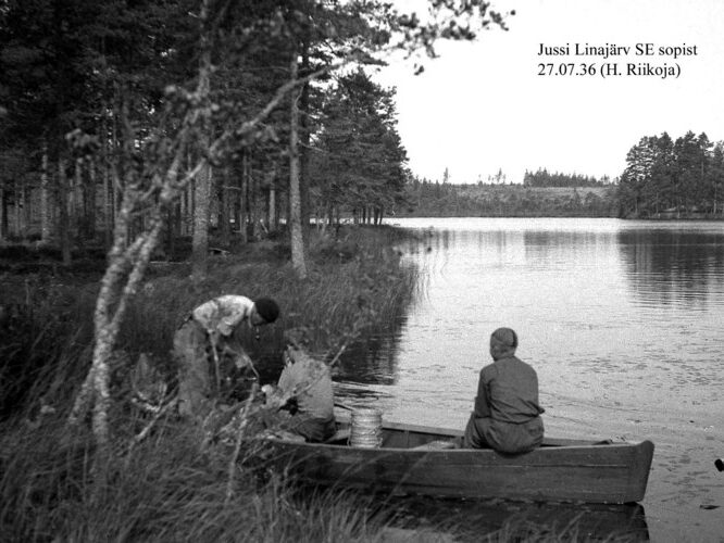 Maakond: Harjumaa Veekogu nimi: Jussi Linajärv Pildistamise aeg: 27. juuli 1936 Pildistaja: H. Riikoja Pildistamise koht: SE sopist Asimuut: