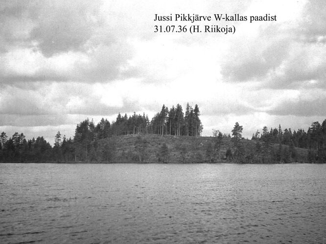 Maakond: Harjumaa Veekogu nimi: Jussi Pikkjärv Pildistamise aeg: 31. juuli 1936 Pildistaja: H. Riikoja Pildistamise koht: W kallas paadist Asimuut: