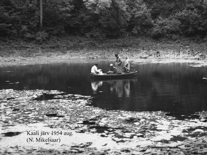 Maakond: Saaremaa Veekogu nimi: Kaali järv Pildistamise aeg: august 1954 Pildistaja: N. Mikelsaar Pildistamise koht: teadmata Asimuut: