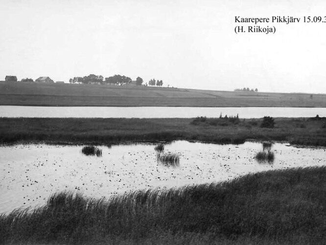 Maakond: Jõgevamaa Veekogu nimi: Kaarepere Pikkjärv Pildistamise aeg: 15. september 1939 Pildistaja: H. Riikoja Pildistamise koht: E kaldalt, lahesopp Asimuut: W