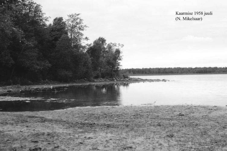 Maakond: Saaremaa Veekogu nimi: Kaarmise järv Pildistamise aeg: juuli 1958 Pildistaja: N. Mikelsaar Pildistamise koht: E kaldalt Asimuut: W