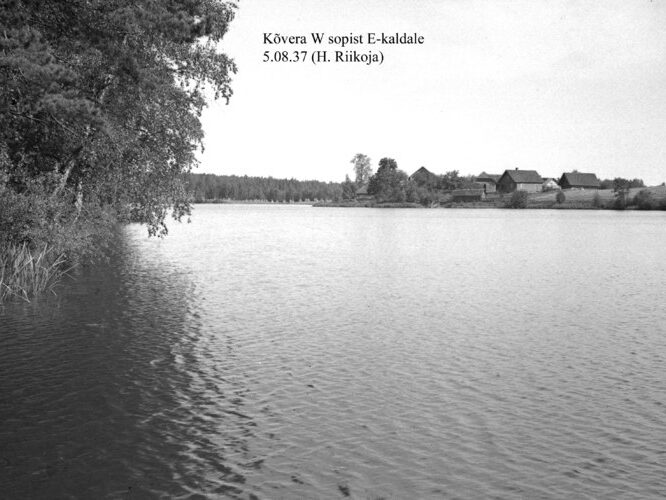 Maakond: Põlvamaa Veekogu nimi: Kõverajärv Pildistamise aeg: 5. august 1937 Pildistaja: H. Riikoja Pildistamise koht: W sopist E-kaldale Asimuut: NNE