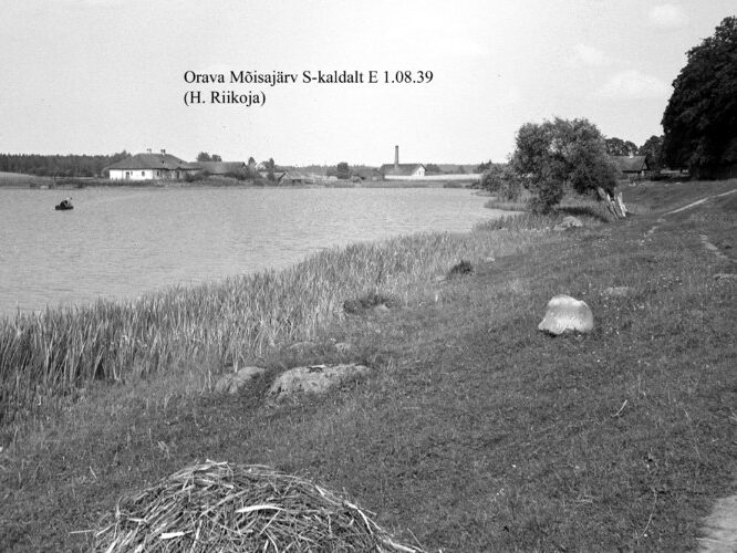 Maakond: Põlvamaa Veekogu nimi: Orava Mõisajärv Pildistamise aeg: 1. august 1939 Pildistaja: H. Riikoja Pildistamise koht: S kaldalt Asimuut: E