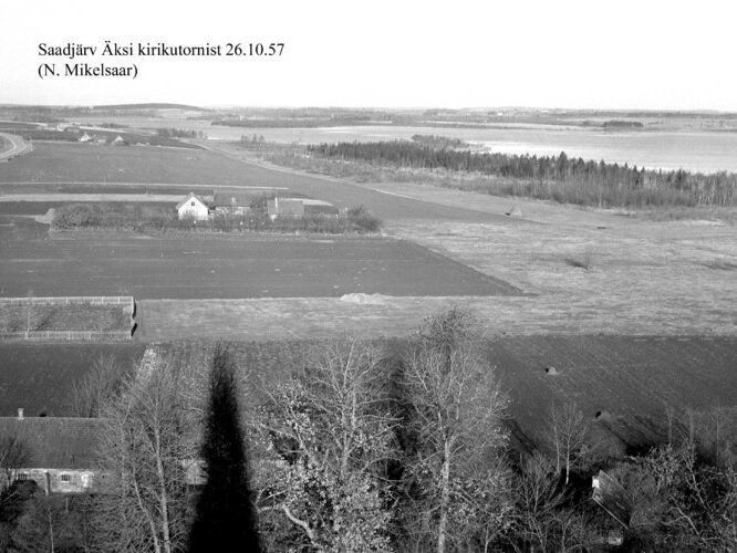 Maakond: Jõgevamaa Veekogu nimi: Saadjärv Pildistamise aeg: 26. oktoober 1957 Pildistaja: N. Mikelsaar Pildistamise koht: teadmata Asimuut: NNE