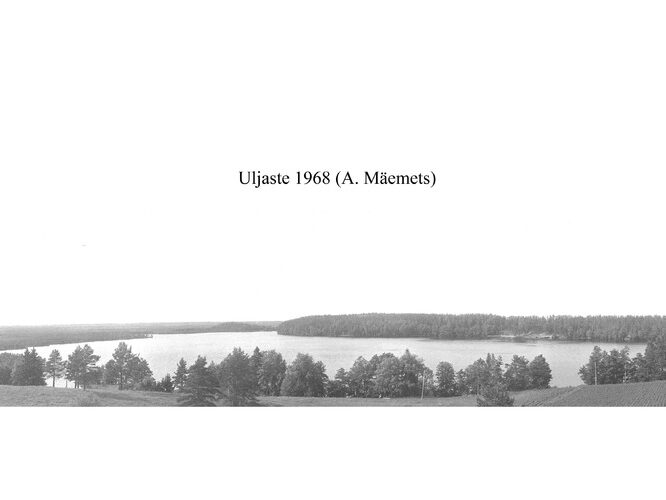 Maakond: Ida-Virumaa Veekogu nimi: Uljaste järv Pildistamise aeg: 1968 Pildistaja: A. Mäemets Pildistamise koht: E-kallas, oosilt Asimuut: WNW