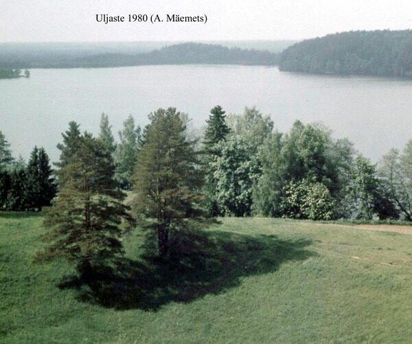 Maakond: Ida-Virumaa Veekogu nimi: Uljaste järv Pildistamise aeg: 1980 Pildistaja: A. Mäemets Pildistamise koht: E-kallas, oosilt Asimuut: W