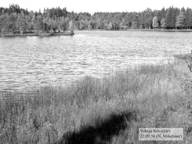 Maakond: Lääne-Virumaa Veekogu nimi: Vatku Kõverjärv Pildistamise aeg: 22. september 1956 Pildistaja: N. Mikelsaar Pildistamise koht: teadmata Asimuut: