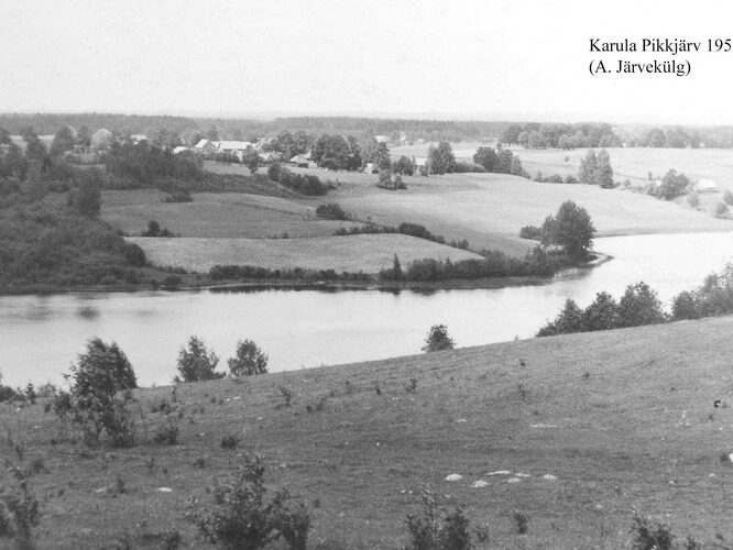 Maakond: Valgamaa Veekogu nimi: Karula Pikkjärv Pildistamise aeg: 1952 Pildistaja: A. Järvekülg Pildistamise koht: teadmata Asimuut: