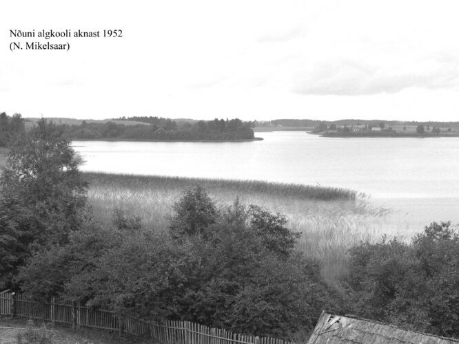 Maakond: Valgamaa Veekogu nimi: Nõuni järv Pildistamise aeg: 1952 Pildistaja: N. Mikelsaar Pildistamise koht: NE kaldalt algkooli aknast Asimuut: SW