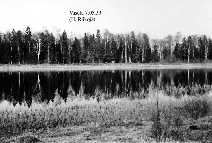 Maakond: Tartumaa Veekogu nimi: Vasula järv Pildistamise aeg: 7. mai 1939 Pildistaja: H. Riikoja Pildistamise koht: W kaldalt Asimuut: ENE