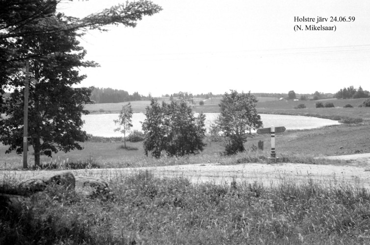 Maakond: Viljandimaa Veekogu nimi: Holstre järv Pildistamise aeg: 24. juuni 1959 Pildistaja: N. Mikelsaar Pildistamise koht: teadmata Asimuut: