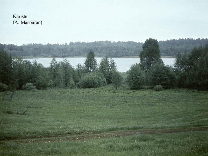 Maakond: Viljandimaa Veekogu nimi: Kariste järv Pildistamise aeg: teadmata Pildistaja: A. Maspuran Pildistamise koht: teadmata Asimuut: