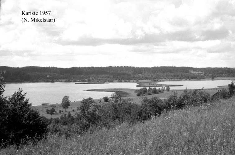 Maakond: Viljandimaa Veekogu nimi: Kariste järv Pildistamise aeg: 1957 Pildistaja: N. Mikelsaar Pildistamise koht: teadmata Asimuut: