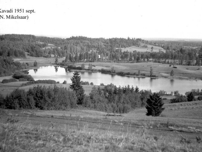 Maakond: Võrumaa Veekogu nimi: Kavadi järv Pildistamise aeg: september 1951 Pildistaja: N. Mikelsaar Pildistamise koht: SW osa S kaldalt (H Asimuut: N