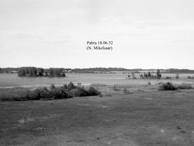 Maakond: Võrumaa Veekogu nimi: Pabra järv Pildistamise aeg: 18. juuni 1952 Pildistaja: N. Mikelsaar Pildistamise koht: teadmata Asimuut: