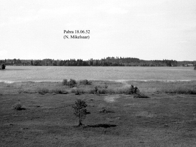 Maakond: Võrumaa Veekogu nimi: Pabra järv Pildistamise aeg: 18. juuni 1952 Pildistaja: N. Mikelsaar Pildistamise koht: teadmata Asimuut: