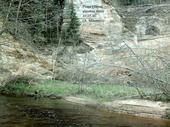 Maakond: Võrumaa Veekogu nimi: Piusa jõgi Pildistamise aeg: 10. mai 1980 Pildistaja: A. Mäemets Pildistamise koht: H Asimuut: