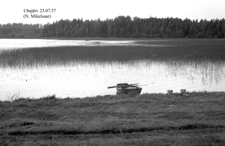 Maakond: Võrumaa Veekogu nimi: Ubajärv Pildistamise aeg: 23. juuli 1957 Pildistaja: N. Mikelsaar Pildistamise koht: teadmata Asimuut: