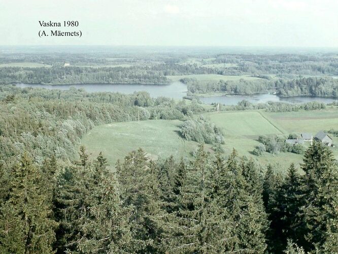 Maakond: Võrumaa Veekogu nimi: Vaskna järv Pildistamise aeg: 1980 Pildistaja: A. Mäemets Pildistamise koht: Suure Munam Asimuut: